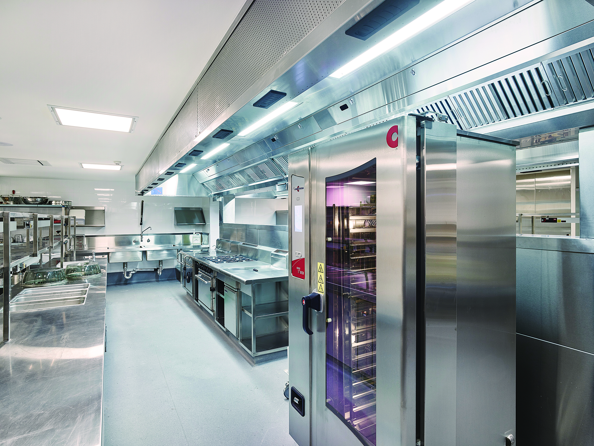 The clubhouse kitchen has been outfitted with a full suite of cooking equipment.