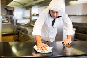 Cleaning is an important part of kitchen maintenance. 